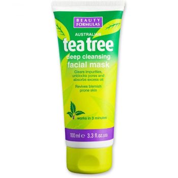 Masca cu Ceai Verde Australian pentru Curatare Profunda, Anti Sebum, Beauty Formulas, 100 ml la reducere