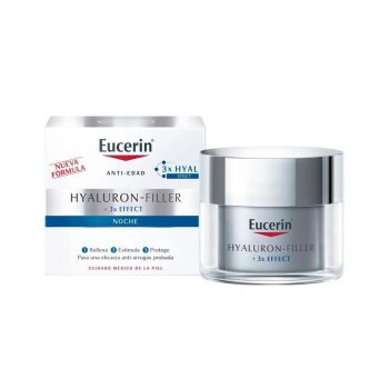Crema de noapte cu efect triplu anti-imbatranire Hyaluron Filler 3 X Effect Eucerin, 50 ml
