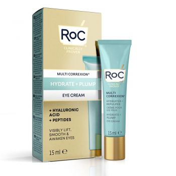 Crema pentru conturul ochilor Multi Correxion Hydrate + Plump Roc, 15 ml