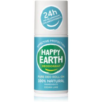 Happy Earth 100% Natural Deodorant Roll-On Cedar Lime Deodorant roll-on ieftin