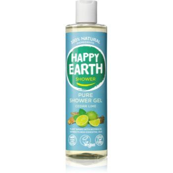 Happy Earth 100% Natural Shower Gel Cedar Lime gel de duș