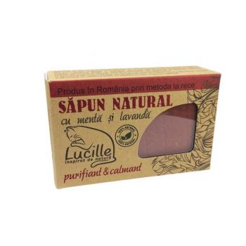 Sapun natural cu menta si lavanda - purifiant si calmant, Lucille, 90 g de firma original