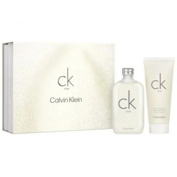 Set Cadou Calvin Klein CK One, Apa de toaleta (Continut set: 200 ml Apa de Toaleta + 200 ml Lotiune de Corp)