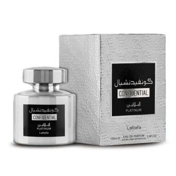 Apa de Parfum pentru Barbati - Lattafa Perfumes EDP Confidential Platinum, 100 ml de firma originala