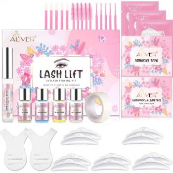 Kit profesional pentru Laminarea Genelor, Efect de Alungire, Curbare si Volum, Aliver Lash Lift