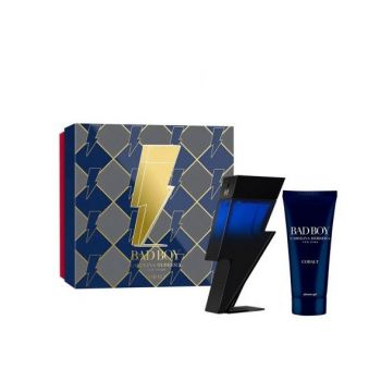 Set cadou Bad Boy Cobalt Elixir Carolina Herrera, Barbati Apa de Parfum, 100 ml + Gel de dus, 100 ml de firma original