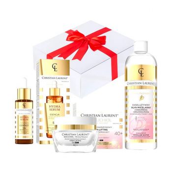 Set cadou Crema de fata, Christian Laurent, bioBakuchiol Y-Reshape, Anti-Wrinkle Intensely Firming Cream-Lifting 40+, 50 ml + Ser hidratant Hidra Serum, 5 %, 30 ml + Lotiune micelara Royal Flowers Exclusive, 500 ml de firma original