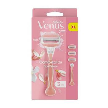 Aparat de Ras cu 3 Lame + 3 Rezerve pentru Femei - Gillette Venus Comfortglide Spa Breeze, 1 buc ieftina