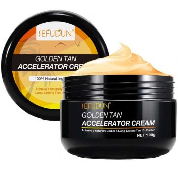 Crema Acceleratoare pentru Bronz de 10 ori mai rapid, Efect Intensificator, Ingrediente 100% Naturale, Sefudun, 100 g la reducere