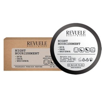 Crema de Noapte nutritiva pentru Ten sensibil cu Ulei de Ovaz, Chia si Germeni de Grau, Revuele, 50 ml ieftina