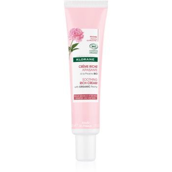 Klorane Peony Soothing Rich Cream crema calmanta pentru ten uscat și sensibil