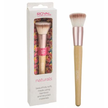 Pensula din bambus pentru produse cremoase sau pudra ROYAL Natural Buffer Brush, 100% Eco-friendly la reducere