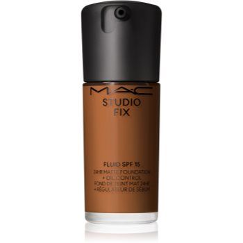 MAC Cosmetics Studio Fix Fluid SPF 15 24HR Matte Foundation + Oil Control machiaj cu efect matifiant SPF 15 ieftin