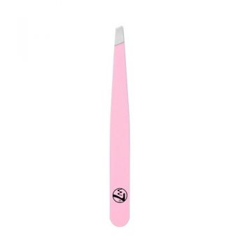 Penseta Sprancene, Profesionala, W7, Slanted Tweezers, Pink