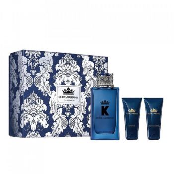 Set cadou D&G K by Dolce&Gabbana, Barbati, Apa de Parfum (Continut set: 100 ml Apa de parfum + 50 ml Gel de dus + 50 ml After shave balsam)