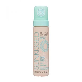 Spuma Autobronzanta Profesionala, Sunkissed, Self Tan, Ultra Dark, 95% Ingrediente Naturale, Vegan, 200 ml