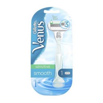 Aparat de Ras cu 3 Lame + 1 Rezerva pentru Piele Sensibila - Gillette Venus Smooth Sensitive, 1 buc ieftina