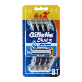Aparat de Ras cu 3 Lame - Gillette Blue 3 Comfort, 8 buc