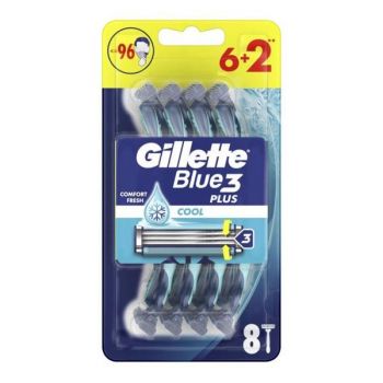 Aparat de Ras cu 3 Lame - Gillette Blue 3 Plus Cool Comfort Fresh, 8 buc