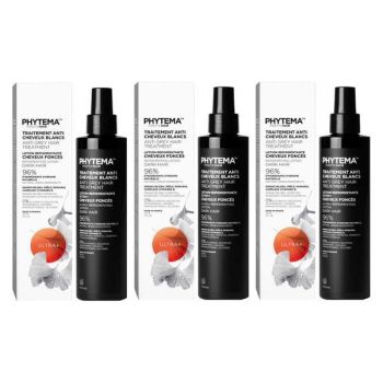 Set 3 x Tratament repigmentare pentru par alb sau grizonat, Ultra+, Positiv'Hair, Phytema 150ml + 150ml + 150ml de firma original