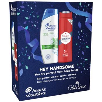 Set Cadou pentru Barbati - Sampon Head&Shoulders Menthol Fresh, 675 ml + Gel de Dus Old Spice Whitewater, 400 ml la reducere