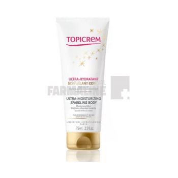 Topicrem Sparkling Lapte corp ultra hidratant cu particule stralucitoare aurii 75 ml