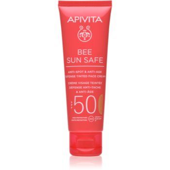 Apivita Bee Sun Safe Anti-Spot and Anti-Age Tinted Face Cream SPF50 crema de fata cu efect de protectie SPF 50
