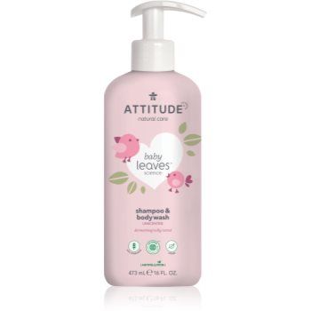 Attitude Baby Leaves Unscented 2 in 1 gel de dus si sampon pentru copii