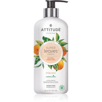 Attitude Super Leaves Orange Leaves Săpun natural pentru mâini cu efect detoxifiant Attitude Super Leaves Orange Leaves Săpun natural pentru mâini cu efect detoxifiant