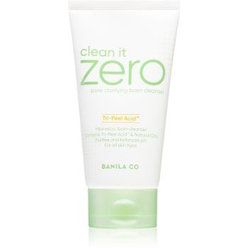 Banila Co. clean it zero pore clarifying spuma demachianta cu o textura cremoasa hidrateaza pielea si inchide porii