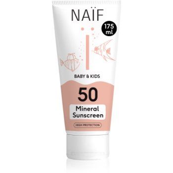 Naif Baby & Kids Mineral Sunscreen SPF 50 crema pentru protectie solara pentru bebeluși și copii mici