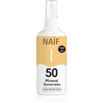 Naif Sun Mineral Sunscreen SPF 50 spray protector pentru plajă SPF 50