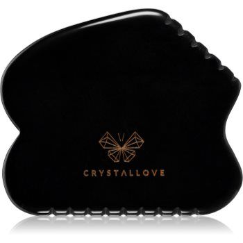 Crystallove Black Obsidian Contour Gua Sha accesoriu de masaj