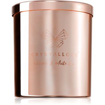 Crystallove Golden Scented Candle Citrine & White Tea lumânare parfumată ieftin
