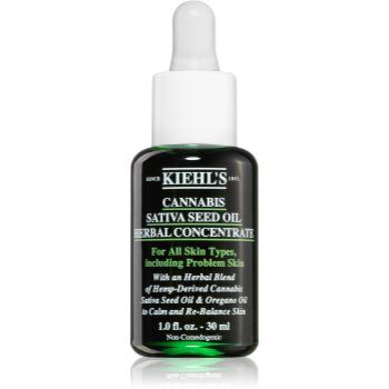 Kiehl's Cannabis Sativa Seed Oil Herbal Concentrate ser cu efect calmant pentru toate tipurile de ten, inclusiv piele sensibila