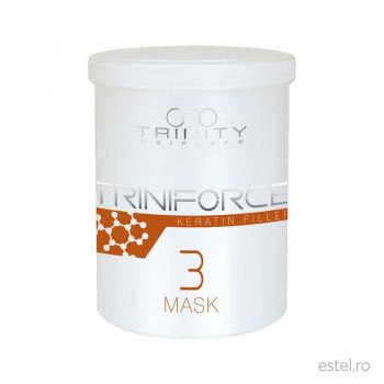 Masca tratament cu cheratina pentru par deteriorat Triniforce Keratin Filler, Trinity Haircare, 1000 ml la reducere