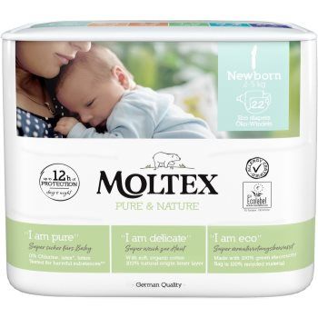 Moltex Pure & Nature Newborn Size 1 scutece ECO de unică folosință
