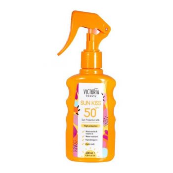 Lapte de Corp cu Protectie Solara - Sun Kiss SPF50 Victoria Beauty, Camco, 200 ml