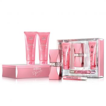 Set 4 Woman Delicious, New Brand Prestige, Femei, Apa de Parfum - 100ml + Apa de Parfum - 15ml + Gel de Dus - 130ml + Lotiune Corp - 130ml