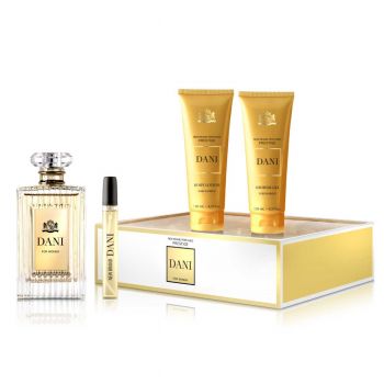 Set Dani, New Brand Prestige, Femei, Apa de Parfum - 100ml + Apa de Parfum - 15ml + Gel de Dus - 130ml + Lotiune Corp - 130ml