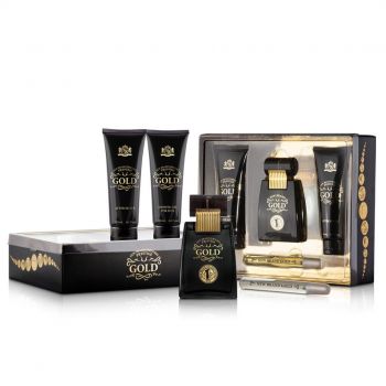 Set Gold, New Brand Prestige, Barbati, Apa de Toaleta 100ml + Apa de Toaleta - 15ml + Gel de Dus - 130ml + After Shave - 130ml
