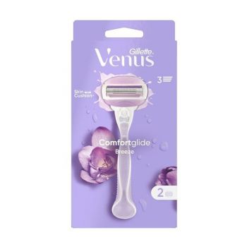 Aparat de Ras cu 3 Lame pentru Femei + 2 Rezerve - Gillette Venus Comfortglide Breeze, 1 buc ieftina