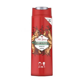 Gel de Dus si Sampon pentru Barbati - Old Spice Bearglove Shower Gel + Shampoo 2in1, 400 ml