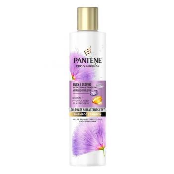 Sampon fara Sulfati pentru Par Uscat si Aspru - Pantene Pro-V Miracles Silk & Glow Shampoo, 225 ml