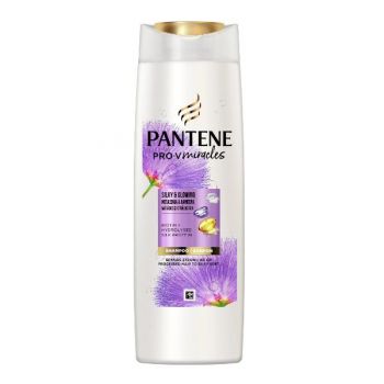 Sampon Hranitor pentru Par Uscat si Aspru - Pantene Pro-V Miracles Silky&Glowing Shampoo, 300 ml