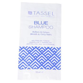 Sampon pentru neutralizarea tonurilor galbene Tassel Blue Shampoo, par vopsit si decolorat - 10ml de firma original