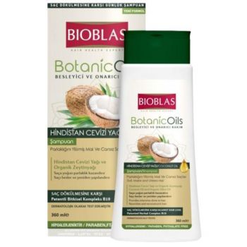Sampon pentru par Botanics Oils Coconut, Bioblas, pentru par tern si lipsit de vitalitate, 360 ml