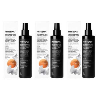 Set 3 x Tratament repigmentare pentru par alb sau grizonat, Ultra, Positiv'Hair, Phytema 150ml + 150ml + 150ml