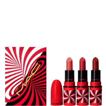 Mac Tiny Tricks Mini Lipstick Trio Red Gift Set ieftina