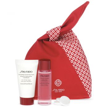 Shiseido Cleanse & Balance Travel Kit: Clarifying Cleansing Foam Internal Power Resist For All Skin Types 30 Ml + Treatment Softener For Normal And Combination To Oily Skin 30 Ml de firma original